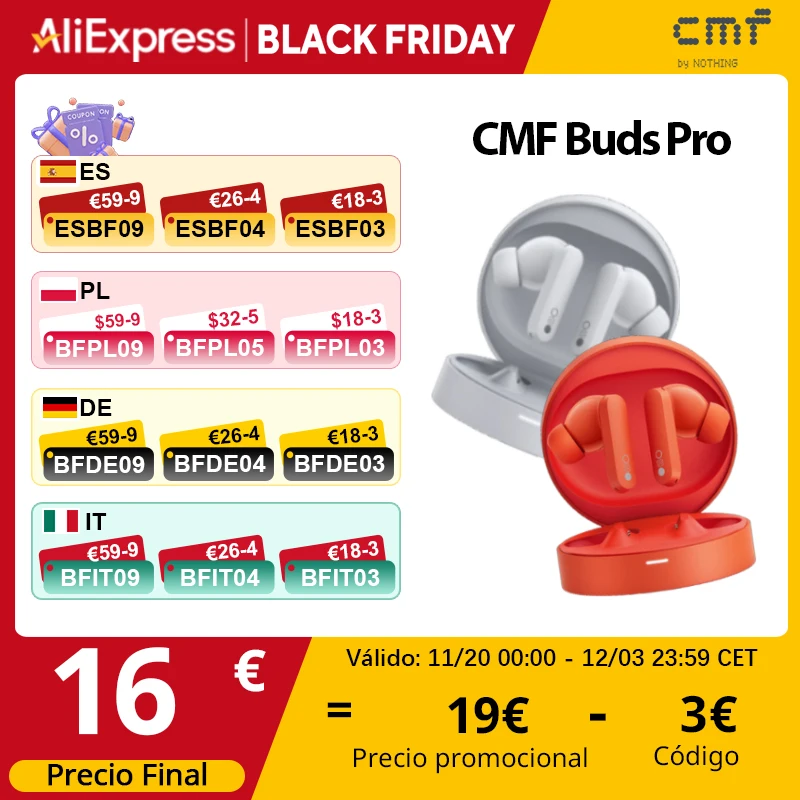 Auriculares CMF Buds Pro ANC 45dB