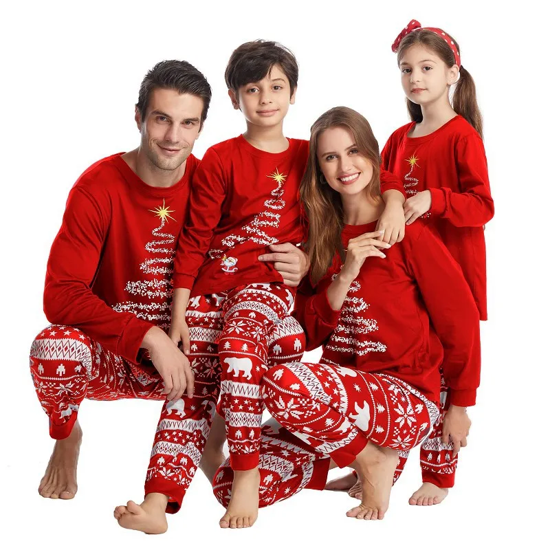 Conjunto de pijamas navideños familiares