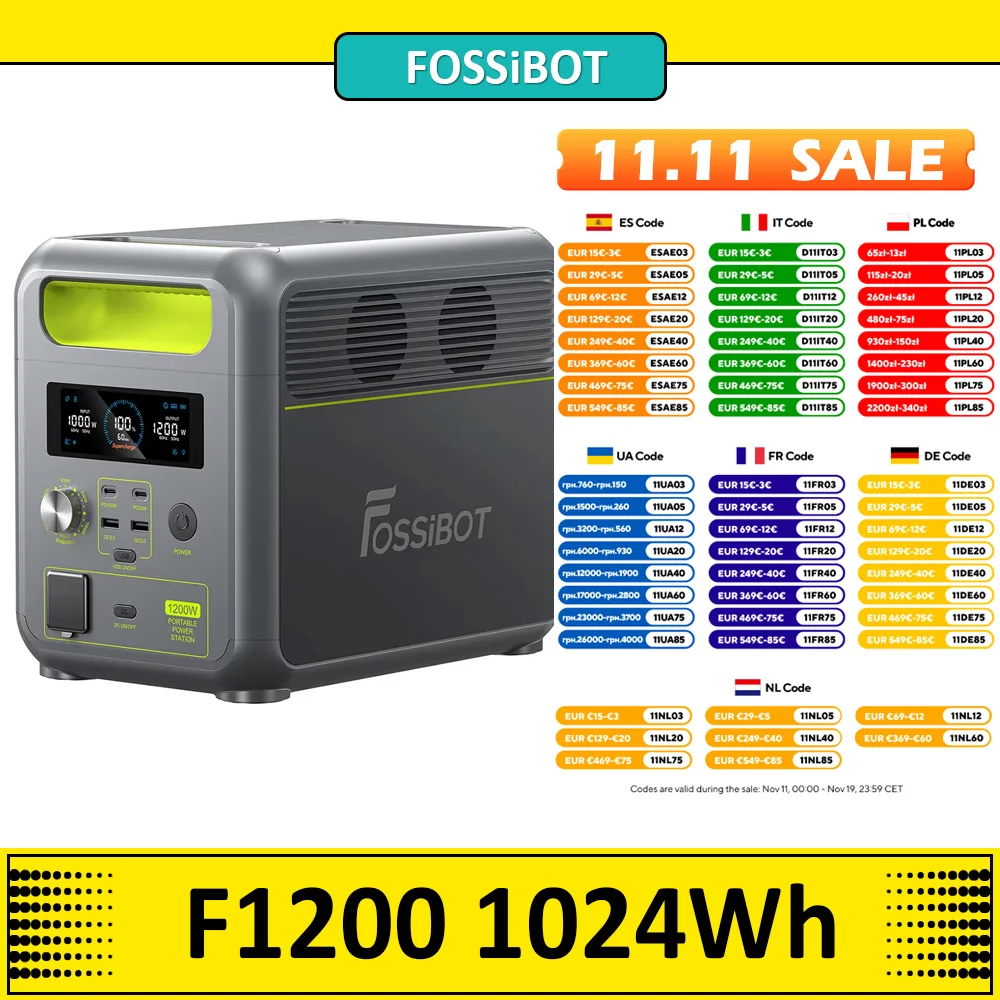 Estación de energía portátil FOSSiBOT F1200
