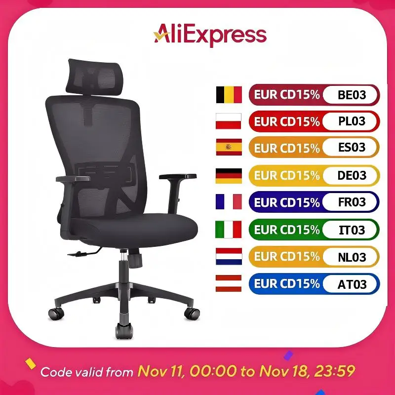 Silla de oficina ergonómica Durrafy