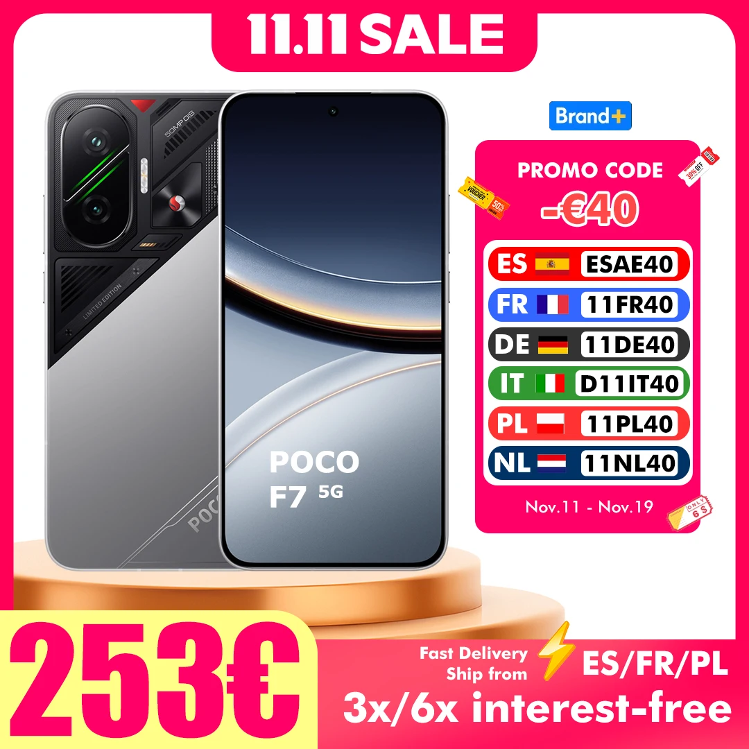 Xiaomi POCO F7 5G 12GB 256GB/512GB NFC Versión UE Teléfono móvil inteligente Snapdragon 8S Gen 4 6500mAh Batería