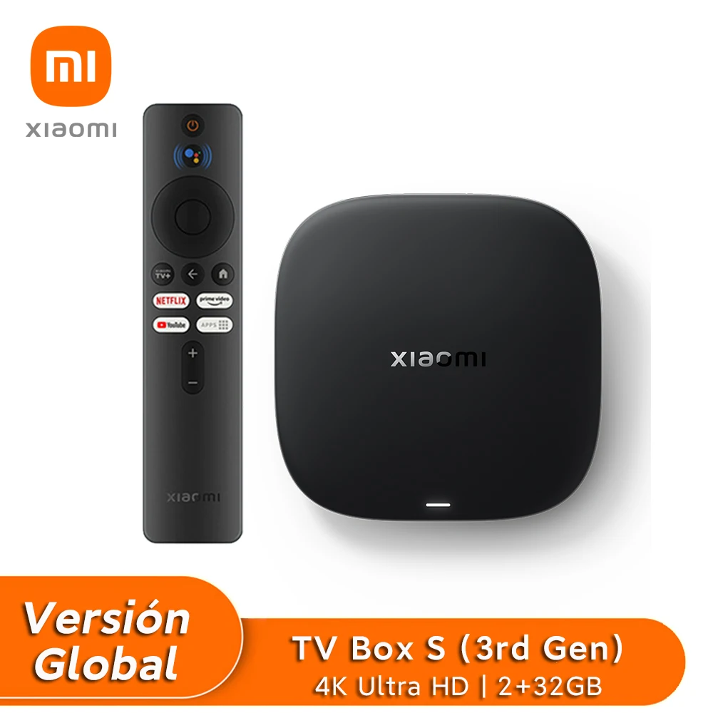Xiaomi TV Box S 3rd gen 2 + 32GB Google TV Smart TV Box Android 4K UHD Wi-Fi 6 Dolby Vision HDR10+ asistente de Google
