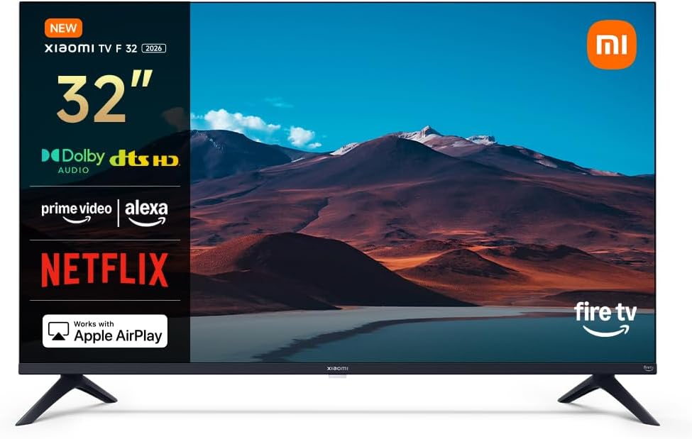 XIAOMI TV F 32, 32 Pulgadas (81 cm), HD, Smart TV, Fire OS7, Control por Voz Alexa, Dolby Audio, DTS Virtual:X, DTS-HD, Compatible con Apple AirPlay, 2025