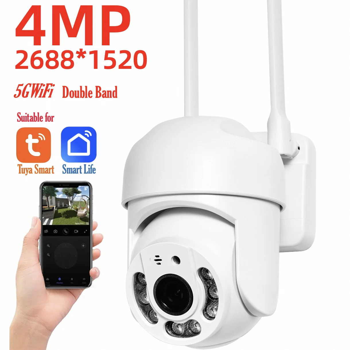 Cámara de seguridad 4MP para exteriores, protección IP66.