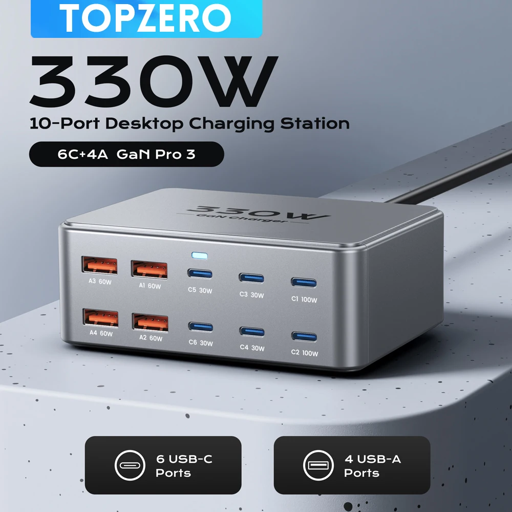 Cargador USB C GaN 330W