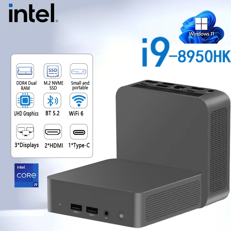 Mini PC Intel Core i9 8950HK 16GB