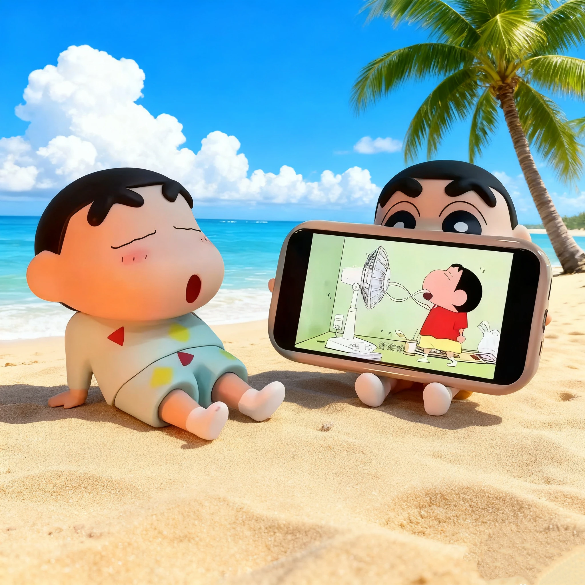 Soporte para teléfono Crayon Shin-chan, soporte de escritorio con figura de Anime Kawaii para teléfonos, decoración de coleccionista de modelo de TV con bonitos dibujos animados
