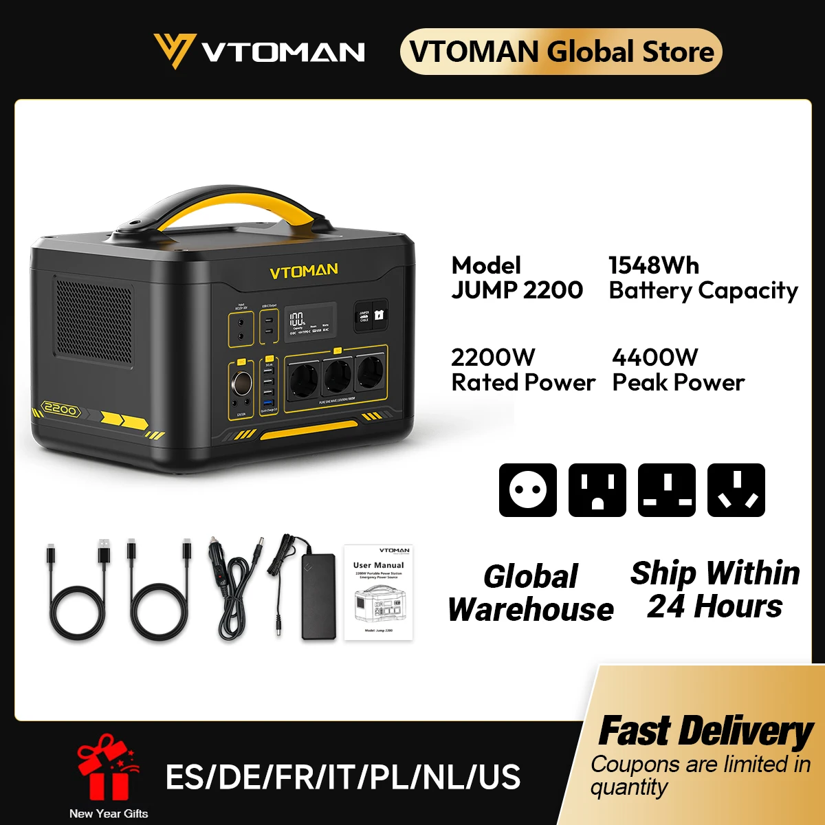 Energía portátil VTOMAN 2200 para tu hogar y camping