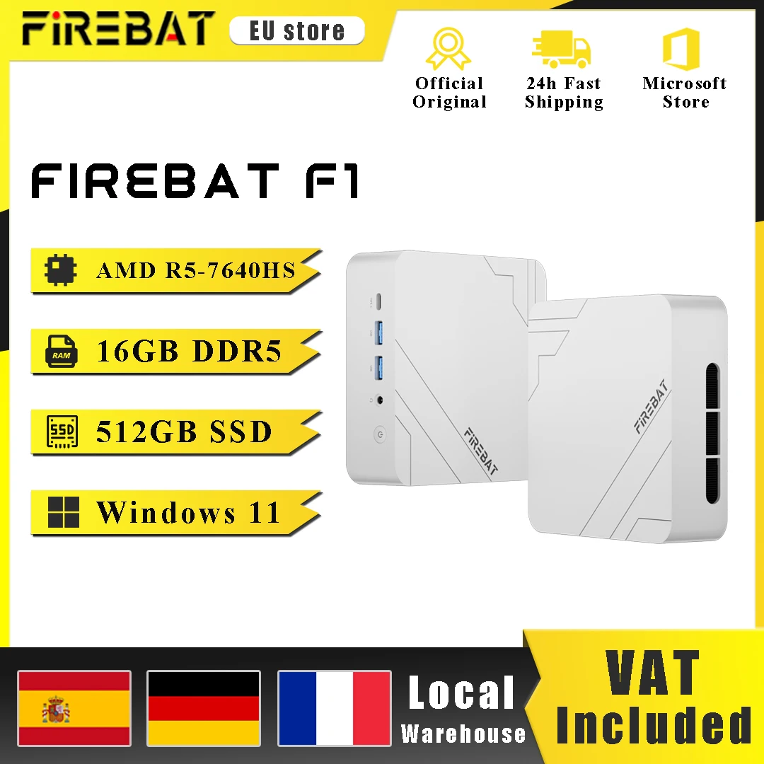 Potente Mini PC Gaming Firebat F1: Ryzen 5, 16GB DDR5.