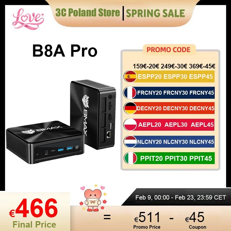 Procesador Ryzen 7 8745HS 16/512GB BMAX B8 A Pro