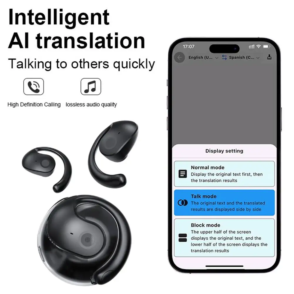 Auriculares inalámbricos AI para traducción