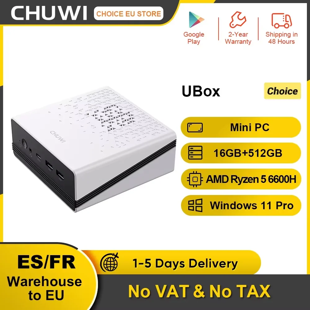 Mini PC CHUWI UBox Ryzen 5 16GB 512GB