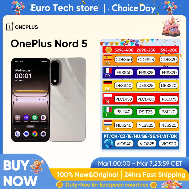 Oneplus Nord 5  RAM:  8 GB | ROM: 256 GB