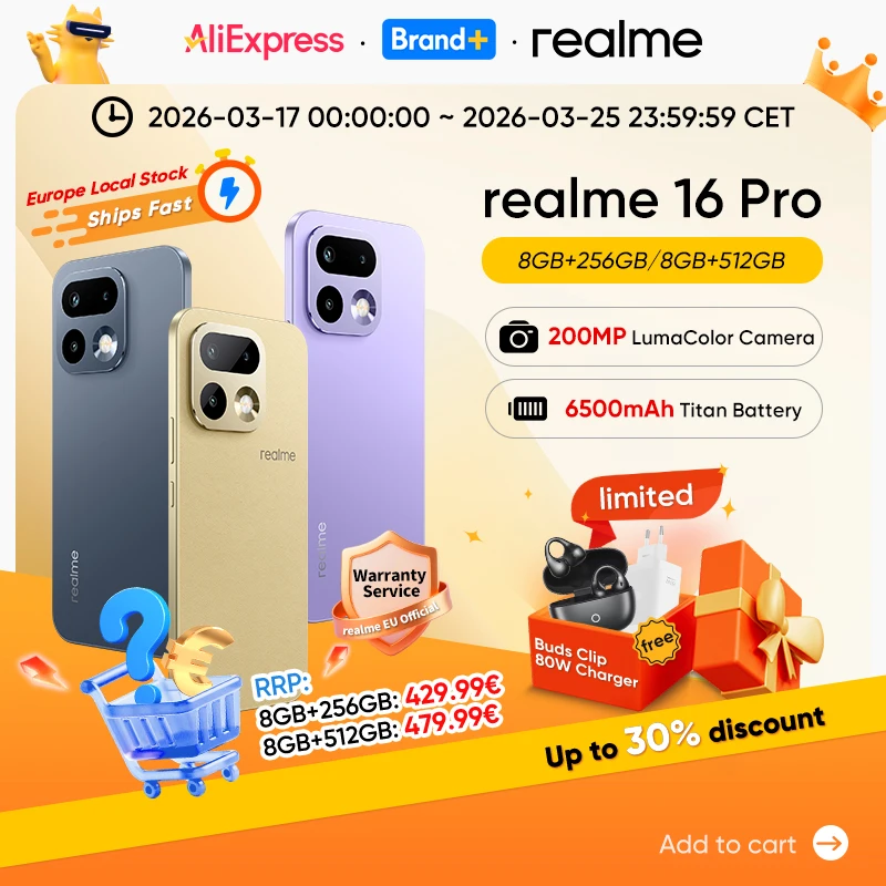 Realme 16 Pro  RAM:  8 GB | ROM: 256 GB