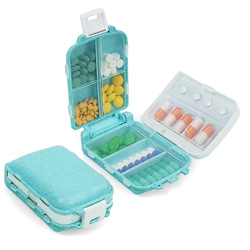 Pastillero portátil con 8 compartimentos