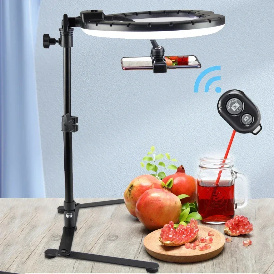 Soporte para teléfono móvil y anillo de luz