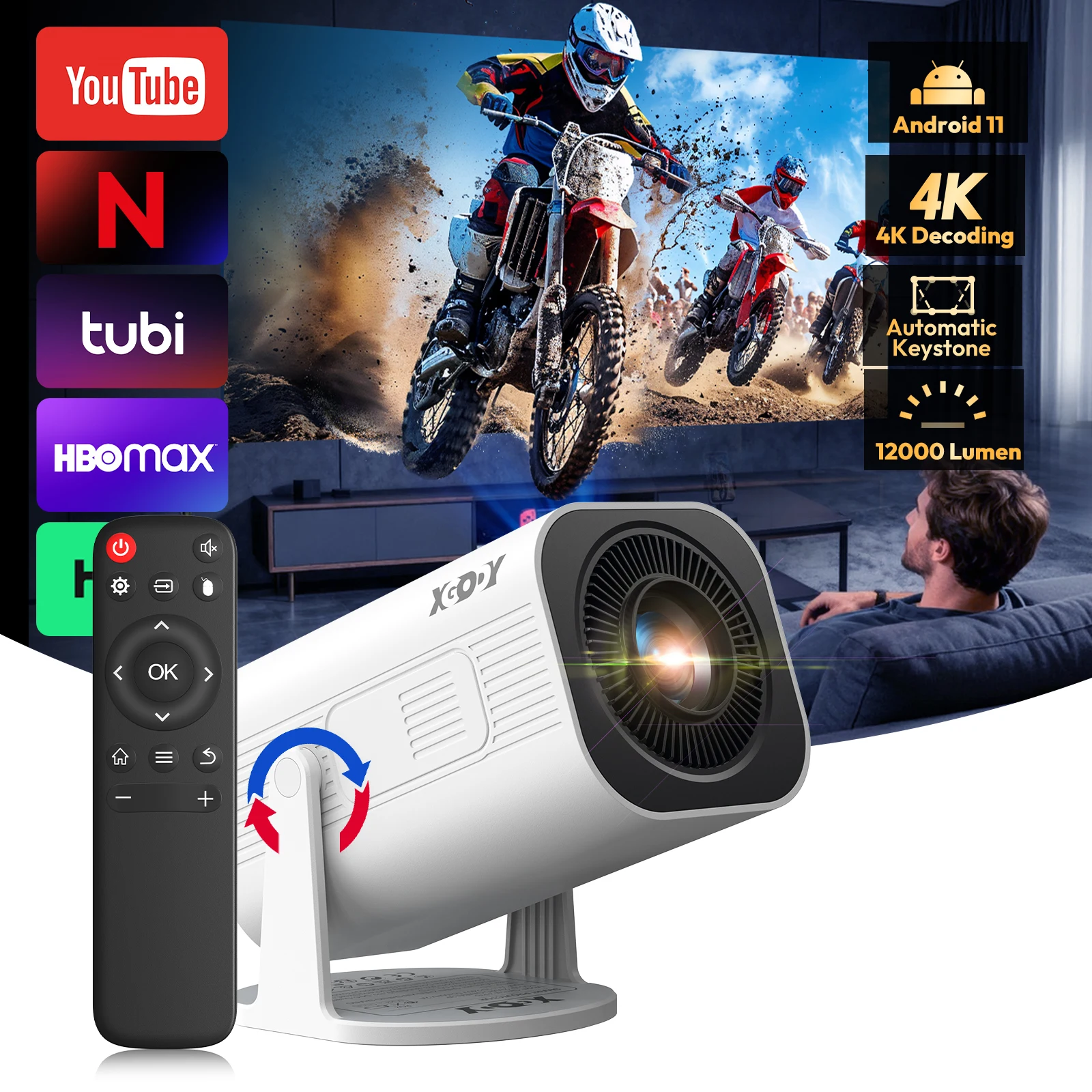 Proyector XGODY Gimbal 3 Pro