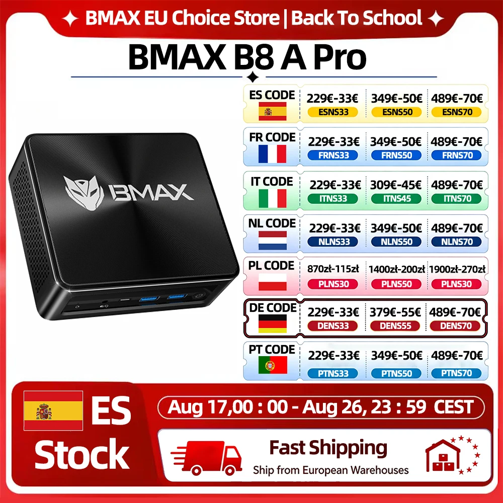 Mini PC Bmax B8 A Pro 16GB/512GB