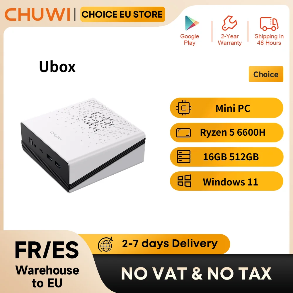 Mini PC Chuwi Ubox Ryzen 5 16GB 512GB