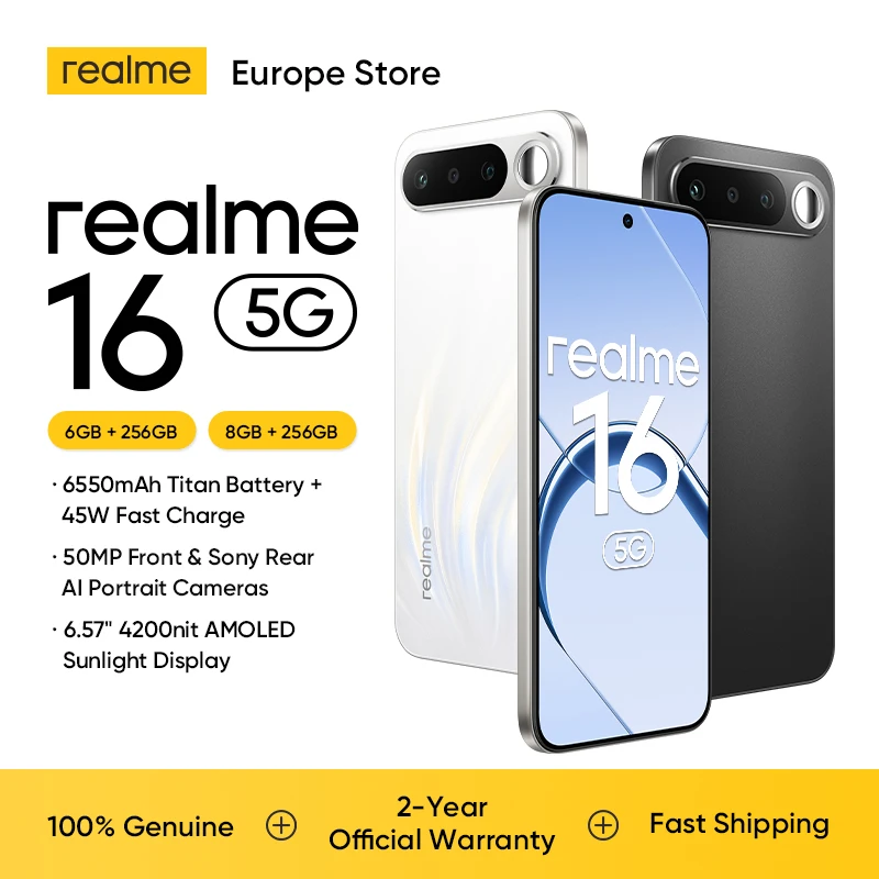 Realme 16 5G  RAM:  8 GB | ROM: 256 GB