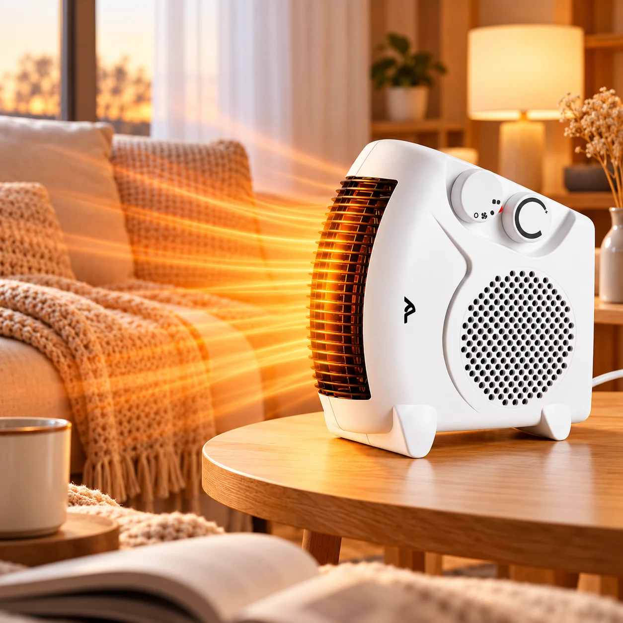 Calefactor Portátil 2000W – Termoventilador Eléctrico con 2 Niveles de Potencia 1000W/2000W, Control Ajustable, Compacto para Hogar y Oficina