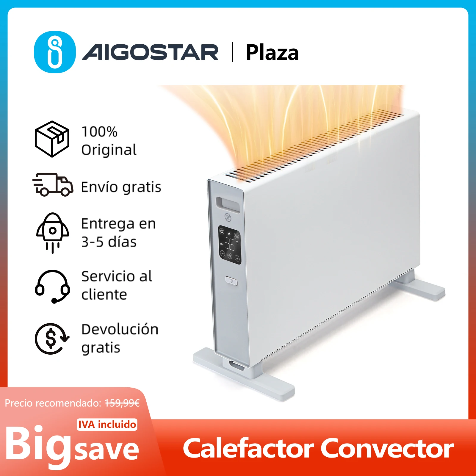 Calefactor convector 2000W