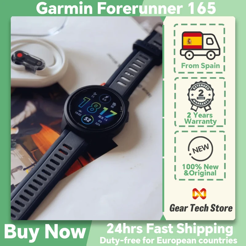 Reloj Deportivo Inteligente Garmin Forerunner 165 Estilo Básico, Pantalla AMOLED de 1.2 Pulgadas, GPS, Compatible con Múltiples Idiomas
